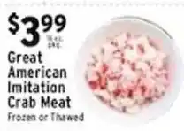 Met Foodmarkets Great American Imitation Crab Meat offer