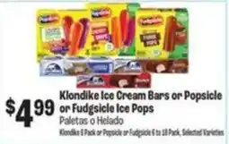 Food City Klondike Ice Cream Bars or Popsicle or Fudgsicle Ice Pops offer