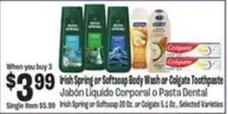 Food City Irish Spring or Softsoap Body Wash or Colgate Toothpaste offer