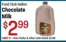Maceys Food Club Gallon Chocolate Milk offer