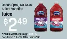 Maceys Ocean Spray juice offer
