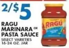 Associated Ragu marinara or pasta sauce offer