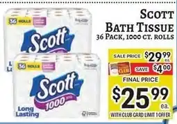 Trade Fair Supermarket Scott bath tissue offer