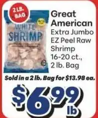 Save a Lot Great American extra jumbo ez peel raw shrimp offer