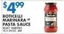 Associated Boticelli marinara or pasta sauce offer