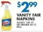 Associated Vanity Fair Napkins offer