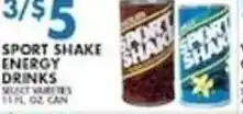 Associated Sport Shake Energy Drinks offer