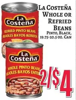Trade Fair Supermarket La Costeña whole or refried beans offer