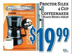 Trade Fair Supermarket Proctor Silex 4 cup coffeemaker offer