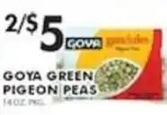 Pioneer Supermarkets Goya green pigeon peas offer