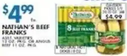 Associated Nathan's beef franks offer
