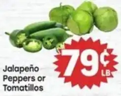 Tony’s Fresh Market Jalapeño Peppers or Tomatillos offer