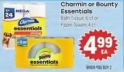 Tony’s Fresh Market Charmin or Bounty Essentials offer