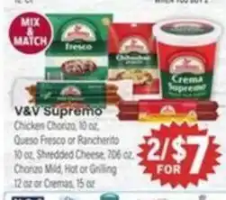 Tony’s Fresh Market V&V Supremo offer