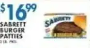 Associated Sabrett burger patties offer