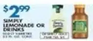Associated Simply lemonade or drinks offer