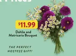 Fresh Thyme Dahlia and Matricaria Bouquet offer