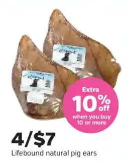 Pet Supplies Plus Lifebound natural pig ears offer