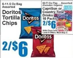 Super Fresh Doritos tortilla chips offer