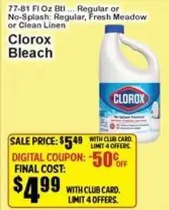 Super Fresh Clorox bleach offer
