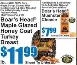 Super Fresh Boar's Head Maple Glazed Honey Coat Turkey Breast offer