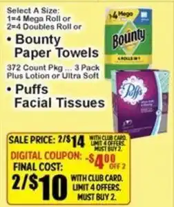 Super Fresh Bounty paper towels offer