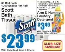Super Fresh Scott bath tissue offer