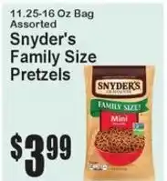 Super Fresh Snyder's family size pretzels offer
