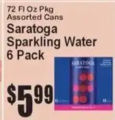 Super Fresh Saratoga sparkling water offer