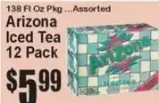 Super Fresh Arizona iced tea offer