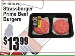 Super Fresh Strassburger prime beef burgers offer