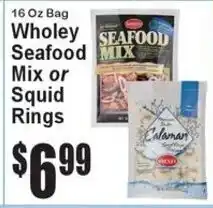 Super Fresh Wholey Seafood Mix or Squid Rings offer