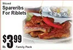 Super Fresh Sliced Spareribs For Riblets offer