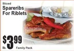 Super Fresh Sliced Spareribs For Riblets offer