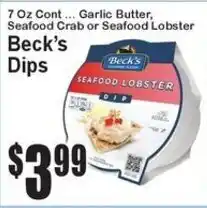 Super Fresh Beck's Dips Seafood Lobster offer