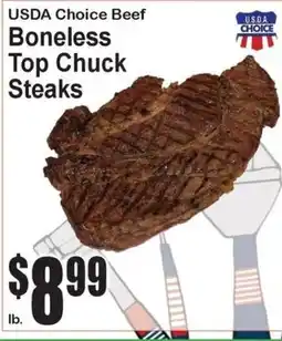 Super Fresh Usda choice beef boneless top chuck steaks offer