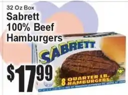 Super Fresh Sabrett beef hamburgers offer