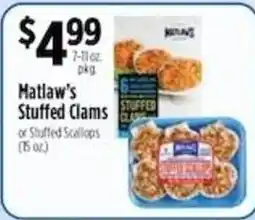 Pioneer Supermarkets Matlaw's Stuffed Clams or Stuffed Scallops offer