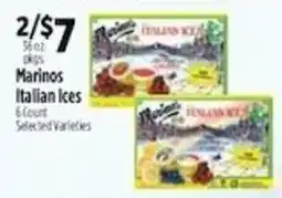 Pioneer Supermarkets Marinos Italian Ices offer