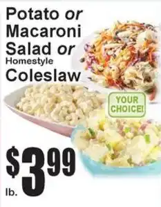 Super Fresh Potato or Macaroni Salad or Homestyle Coleslaw offer