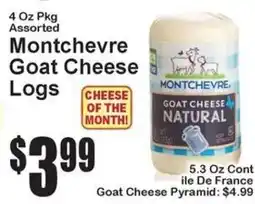 Super Fresh Montchevre Goat Cheese Logs offer