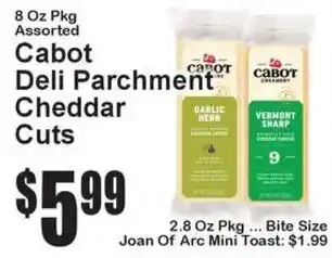 Super Fresh Cabot Deli Parchment Cheddar Cuts offer