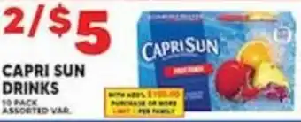 Associated Capri Sun drinks offer