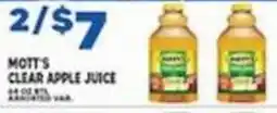 Associated Mott's clear apple juice offer