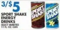 Associated Sport Shake Energy Drinks offer