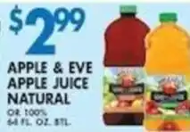 Associated Apple & Eve apple juice natural offer