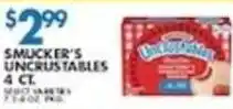 Compare Foods Smucker's Uncrustables offer