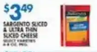 Associated Sargento sliced & ultra thin sliced cheese offer