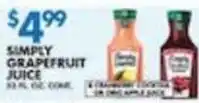 Associated Simply grapefruit juice offer