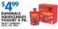 Associated Danimals Squeezables Yogurt offer